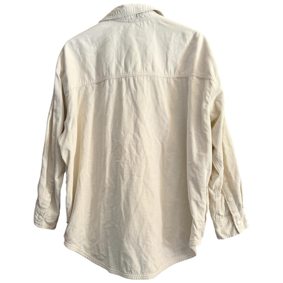 Offline by Aerie Me-Day Oversized Button Down Shirt Jacket in Cream - Size L - Picture 3 of 10